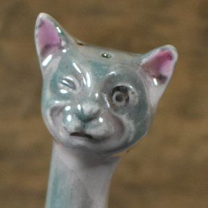 Vintage Lusterware Winking Cat Salt Shaker